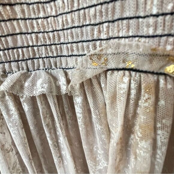 Free People Fancy Lace Metallic Baby Doll Whimsy Fairy Dress Y2K  Mini M  #AJ - Picture 9 of 12